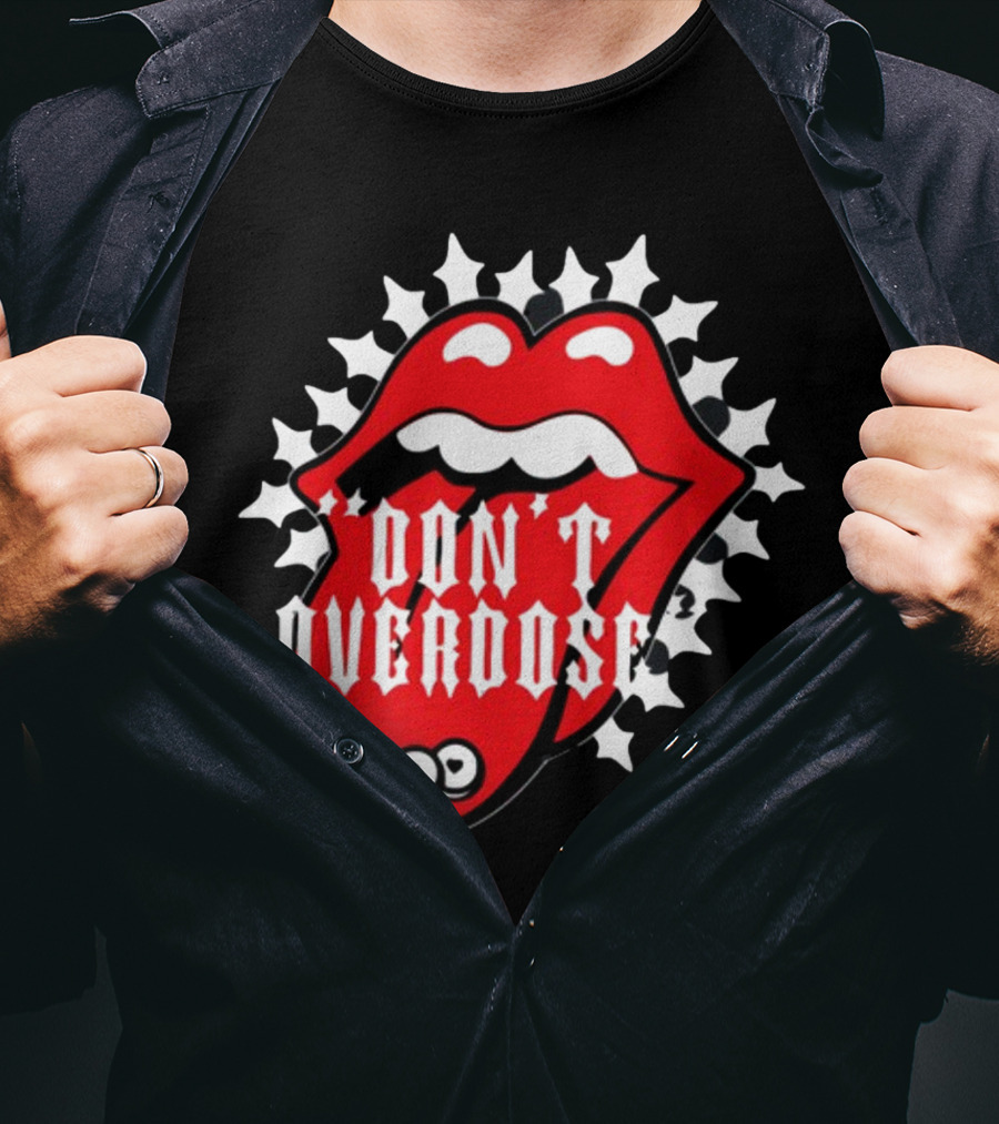 Upperlevel916 Evol Love Is A Drug Don't Overdose Iconic Red Lips T-Shirt