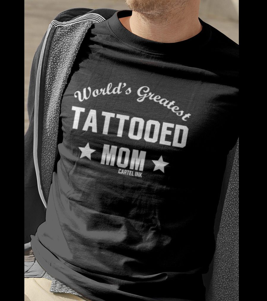World's Greatest Tattooed Mom Cartel Ink Star Accents T-Shirt