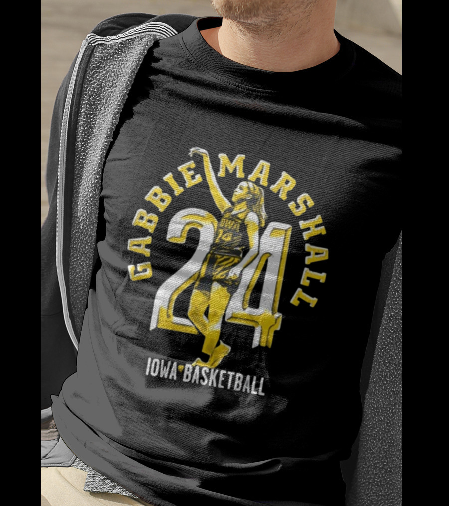 Gabbie Marshall 24 Iowa Basketball Player Iconic Jersey T-Shirt