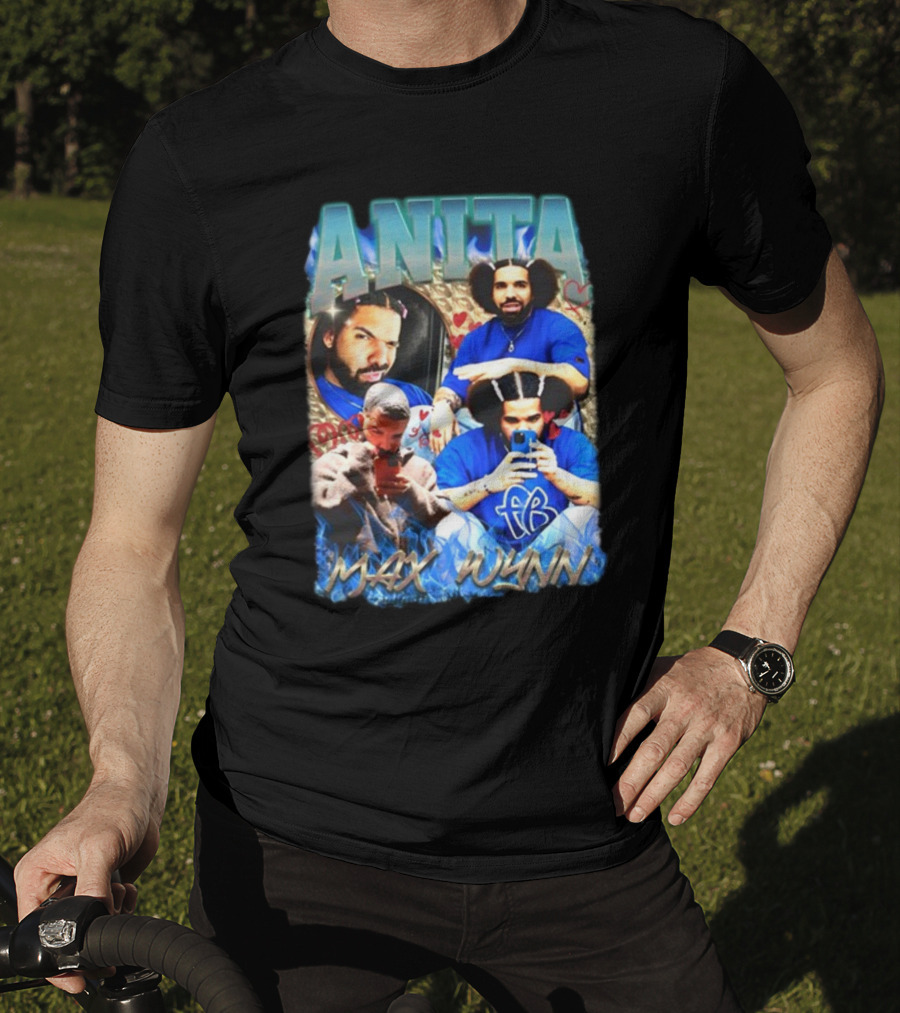 Anita Max Wynn Goofy Garms Blue Photography Collage T-Shirt
