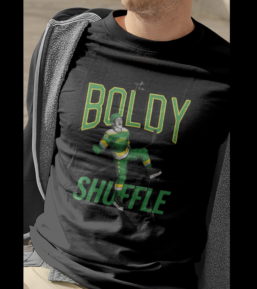 Hockeylodge Boldy Shuffle Hockey Player Green Jersey Action T-Shirt