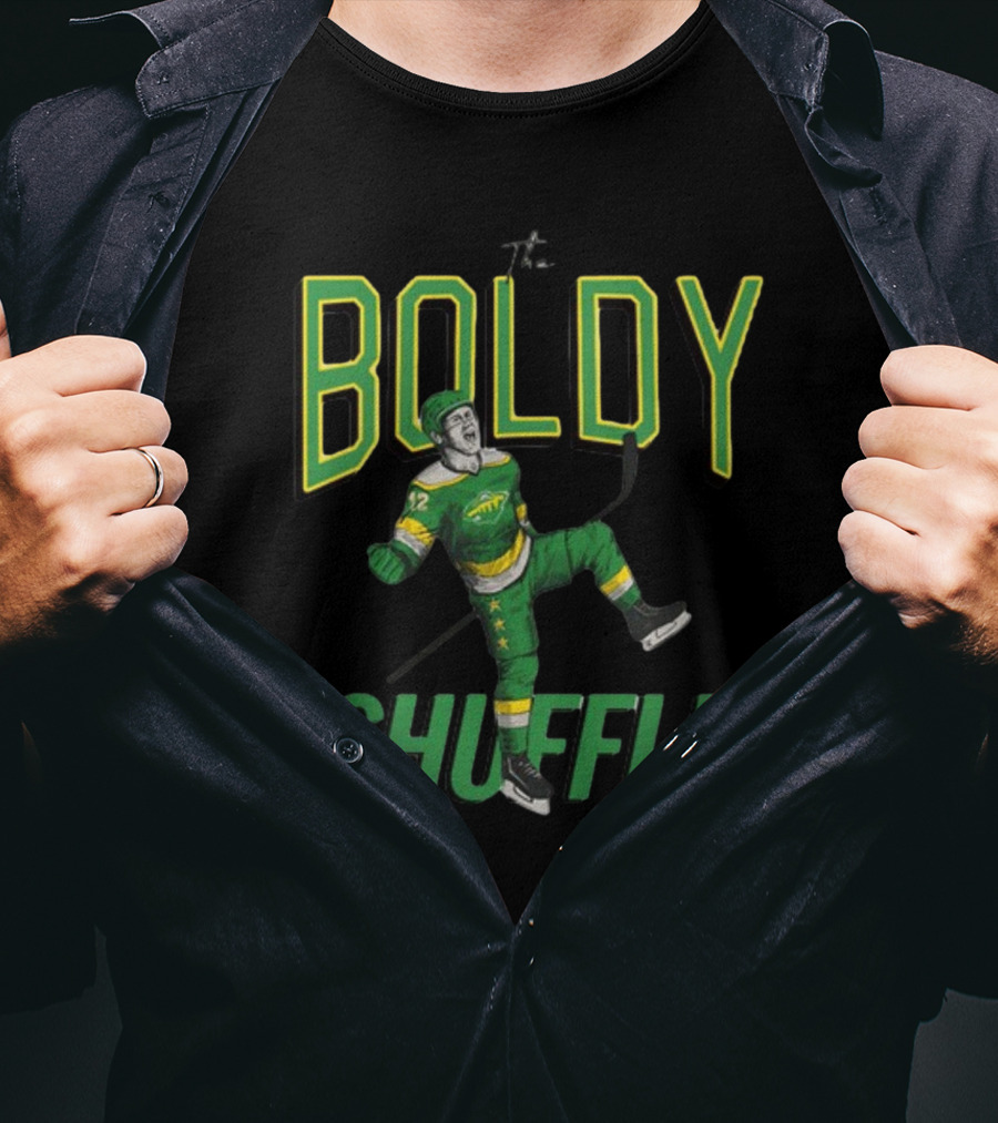 Hockeylodge Boldy Shuffle Hockey Player Green Jersey Action T-Shirt