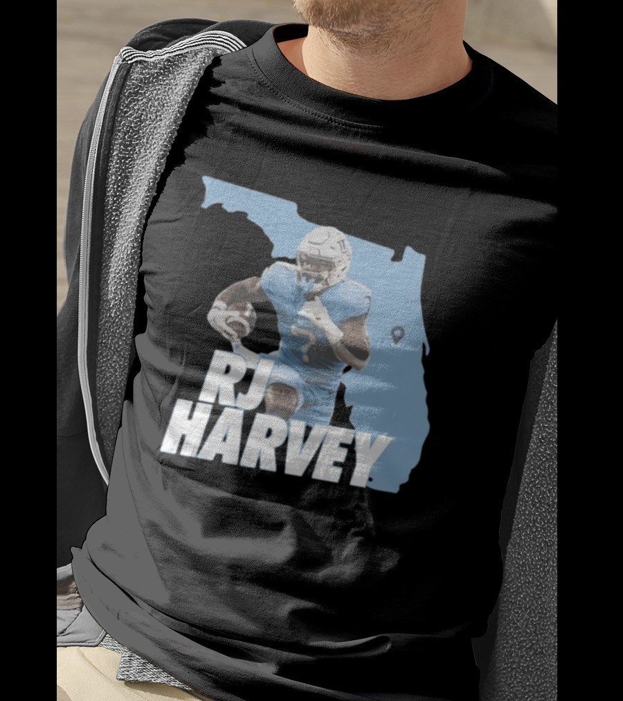 RJ Harvey Florida Football Map Background T-Shirt