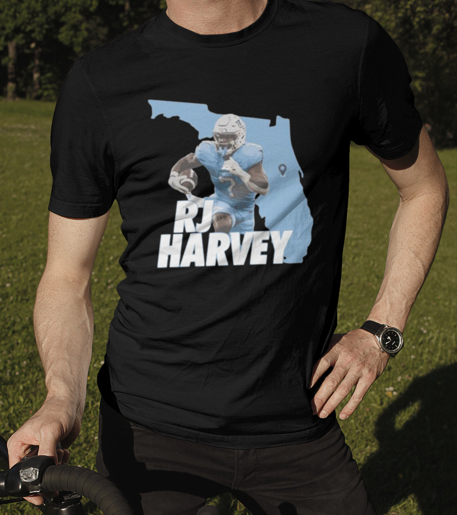 RJ Harvey Florida Football Map Background T-Shirt