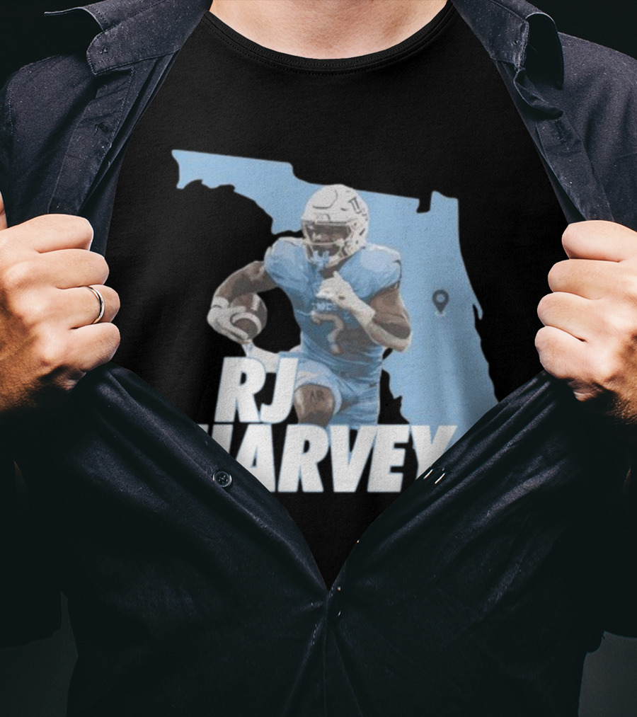 RJ Harvey Florida Football Map Background T-Shirt