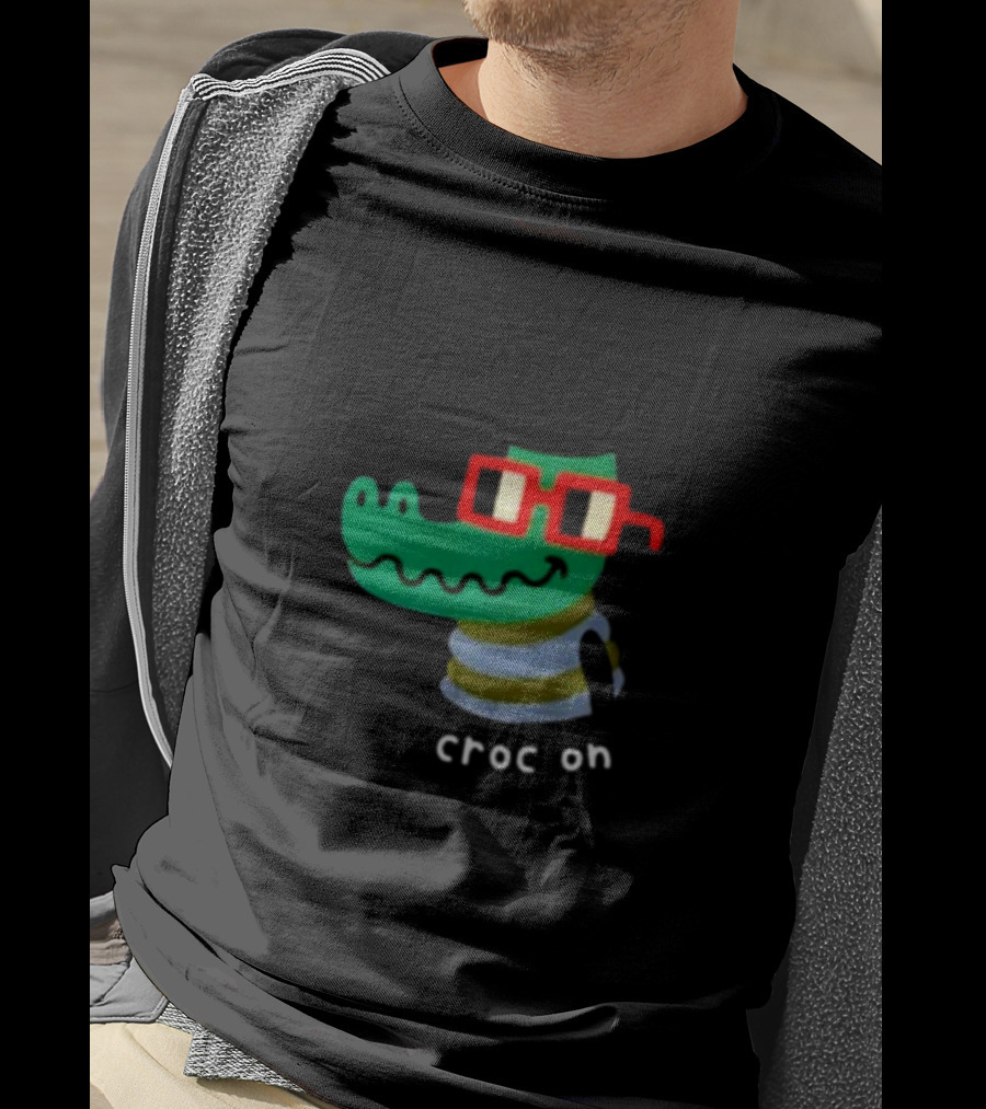 Jarmen43 Croc On Alligator With Red Glasses And Black Hat T-Shirt