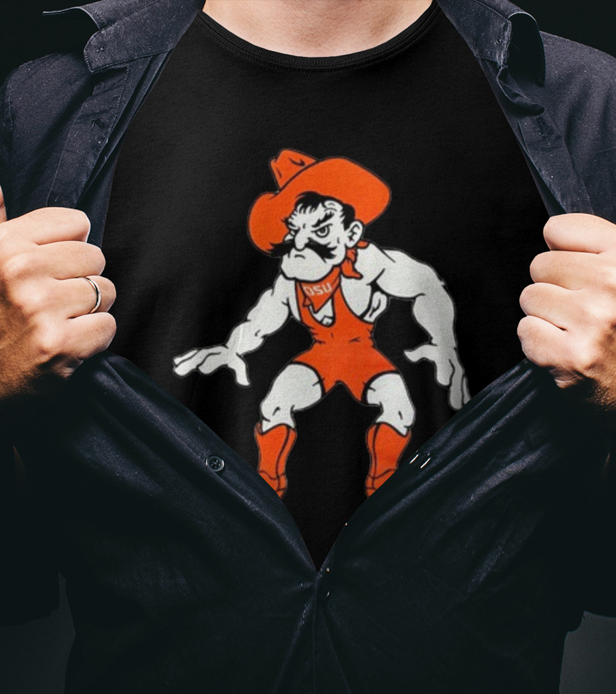 Pistol Pete OSU Wrestling Mascot Cowboy T-Shirt