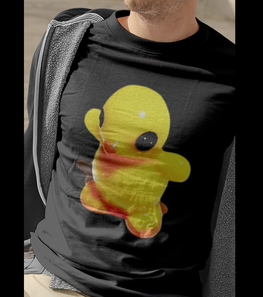 Fleshwater Plastic Duck Yellow Figurine With Black Eyes T-Shirt