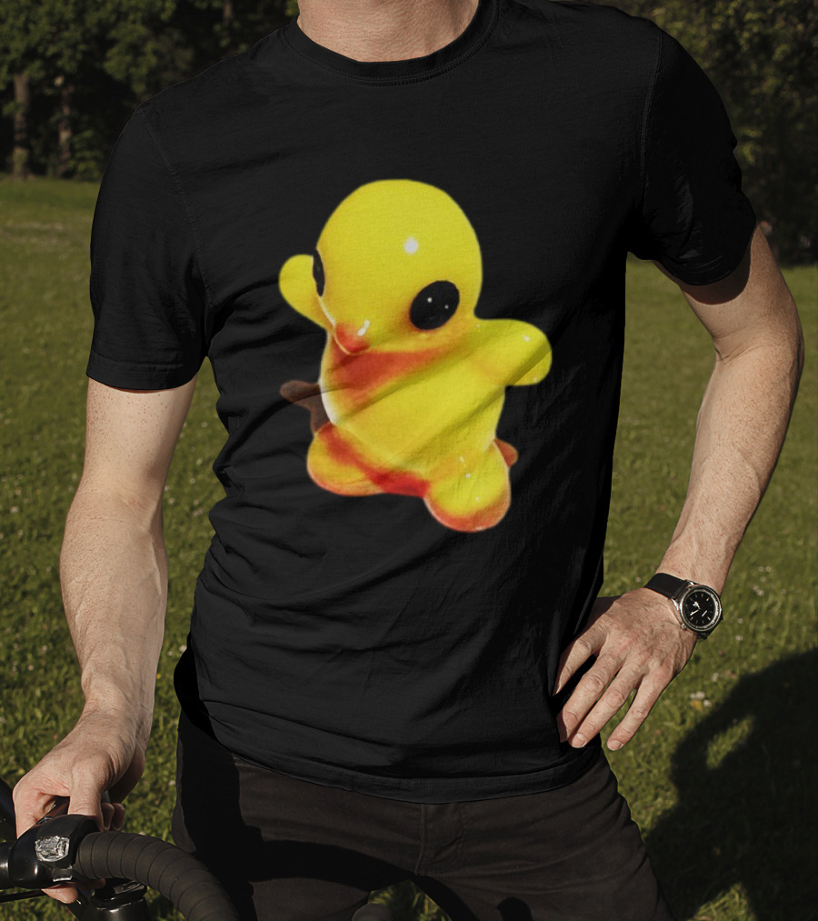 Fleshwater Plastic Duck Yellow Figurine With Black Eyes T-Shirt