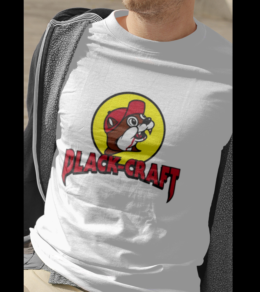 Black Craft Bucees Softstyle V-Neck Texan Mascot T-Shirt