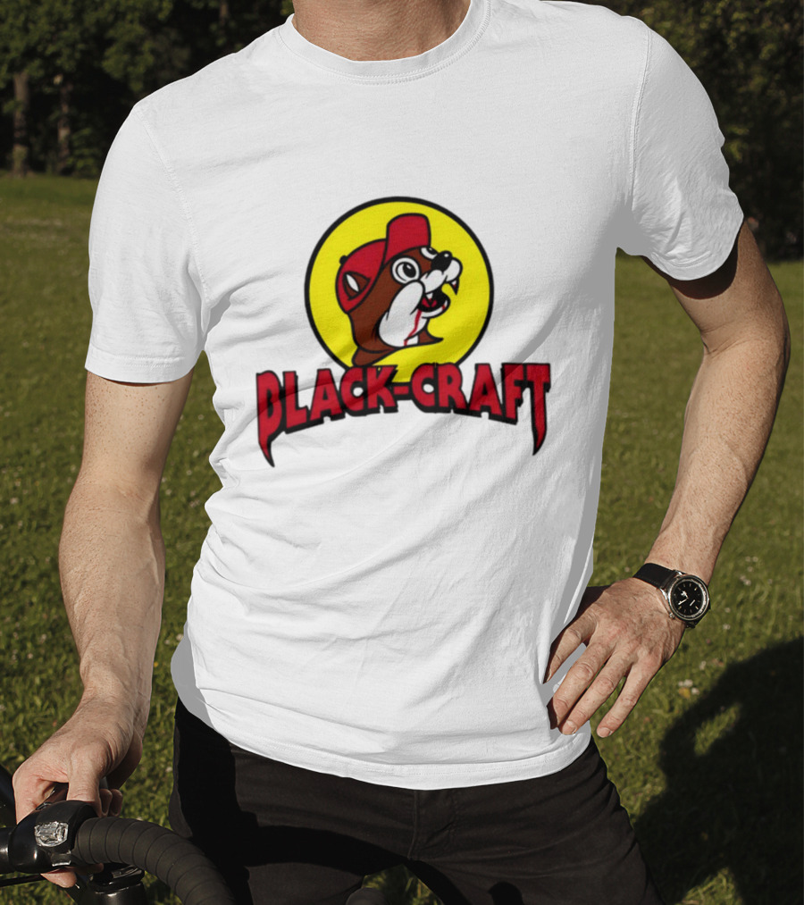 Black Craft Bucees Softstyle V-Neck Texan Mascot T-Shirt