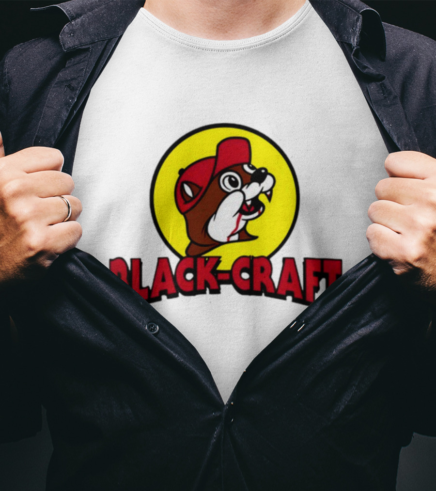 Black Craft Bucees Softstyle V-Neck Texan Mascot T-Shirt