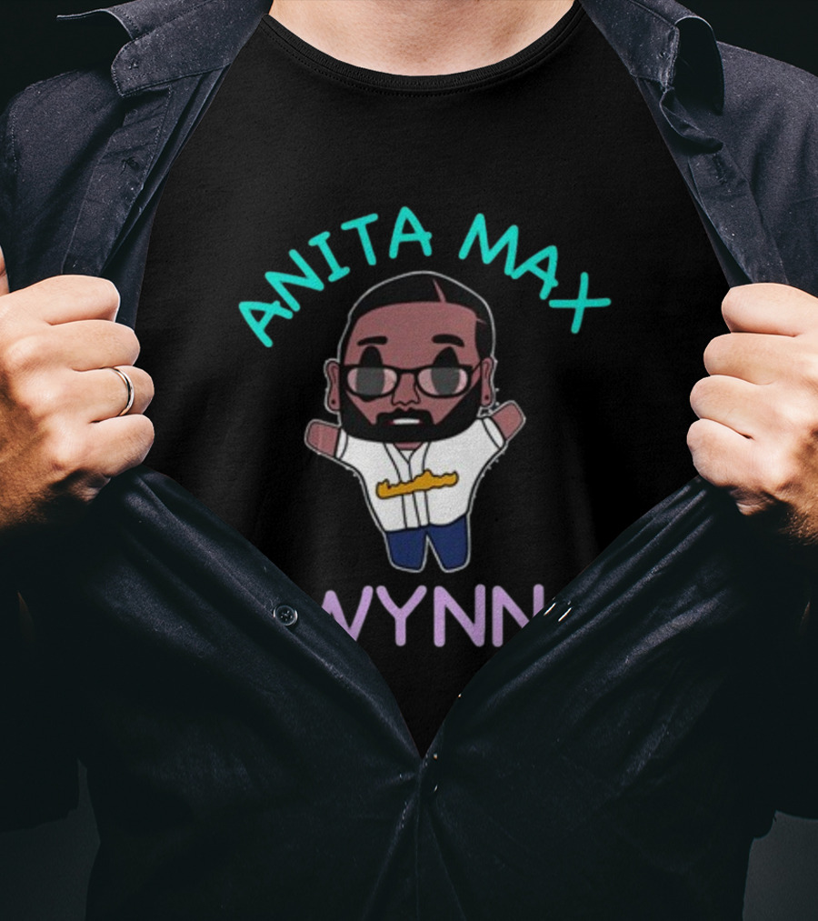 Anita Max Wynn Cartoon Style Character With Sunglasses And Baseball Jersey T-Shirt