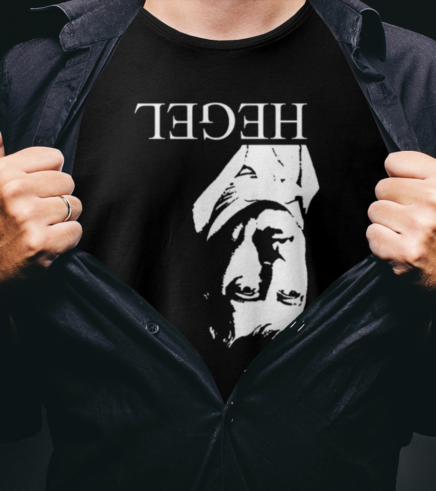 Marx Hegel Upside Down Text Image T-Shirt