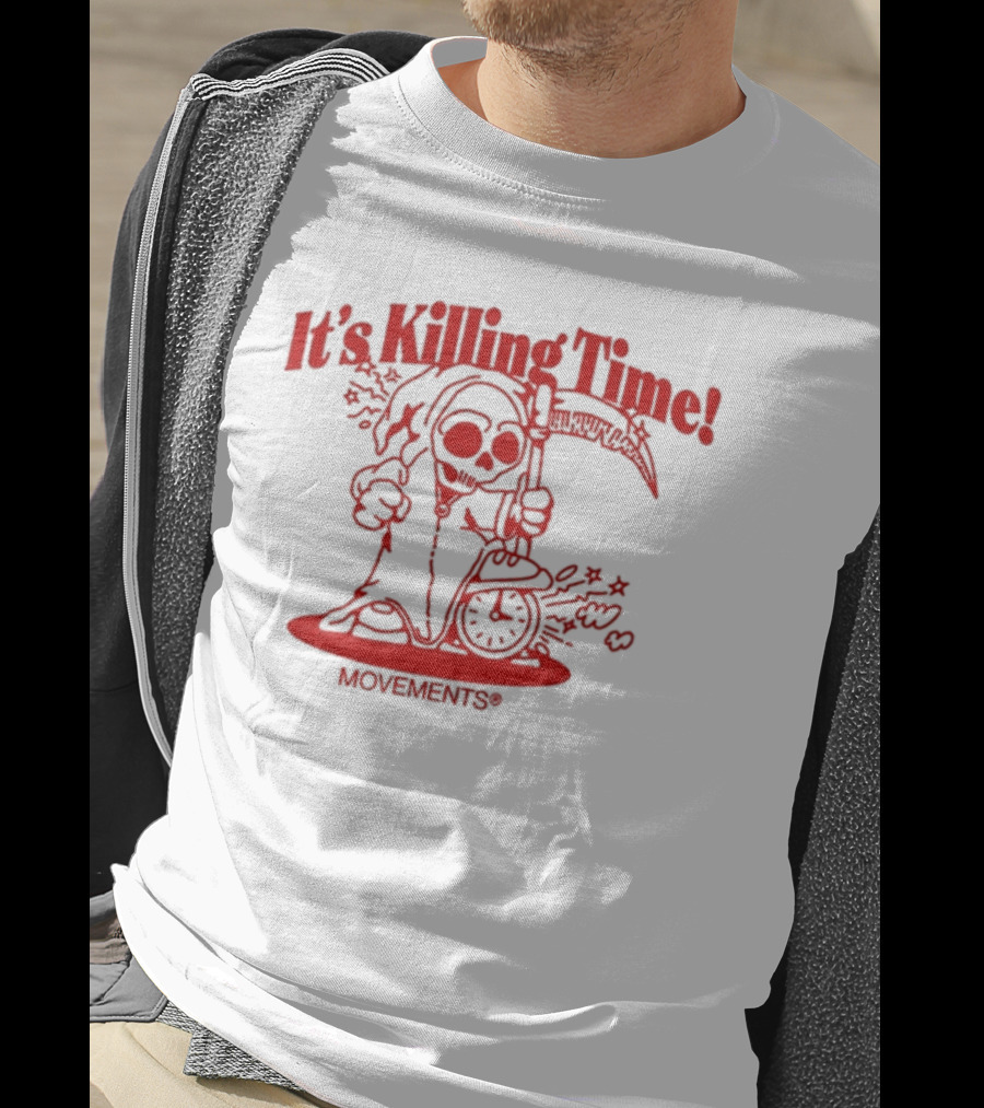 Movements It's Killing Time Grim Reaper Scythe Hourglass T-Shirt