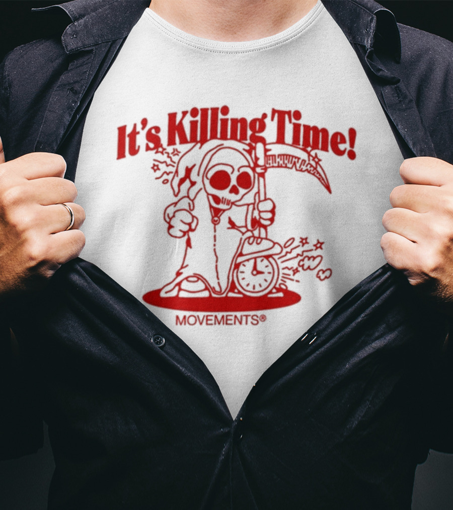 Movements It's Killing Time Grim Reaper Scythe Hourglass T-Shirt