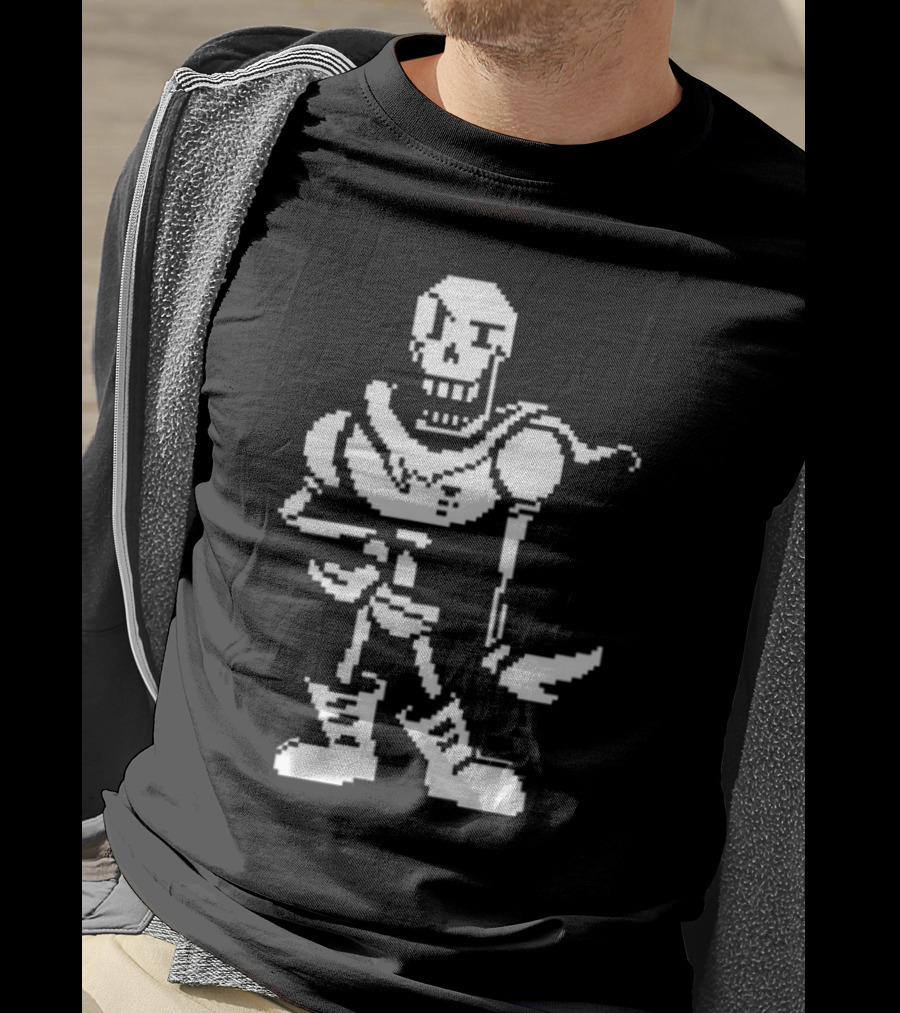 Stillstanningdnp Papyrus Battle Sprite Undertale Character Pixel T-Shirt