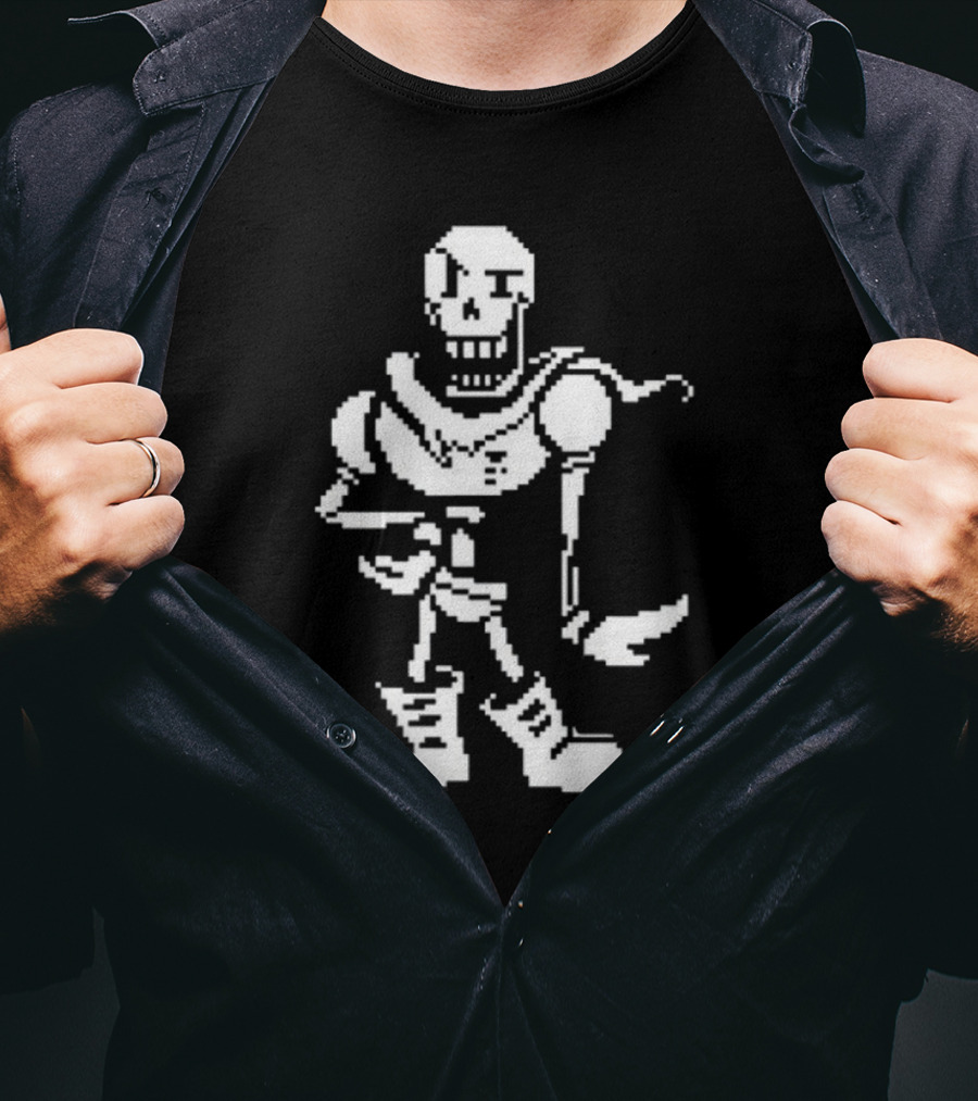 Stillstanningdnp Papyrus Battle Sprite Undertale Character Pixel T-Shirt