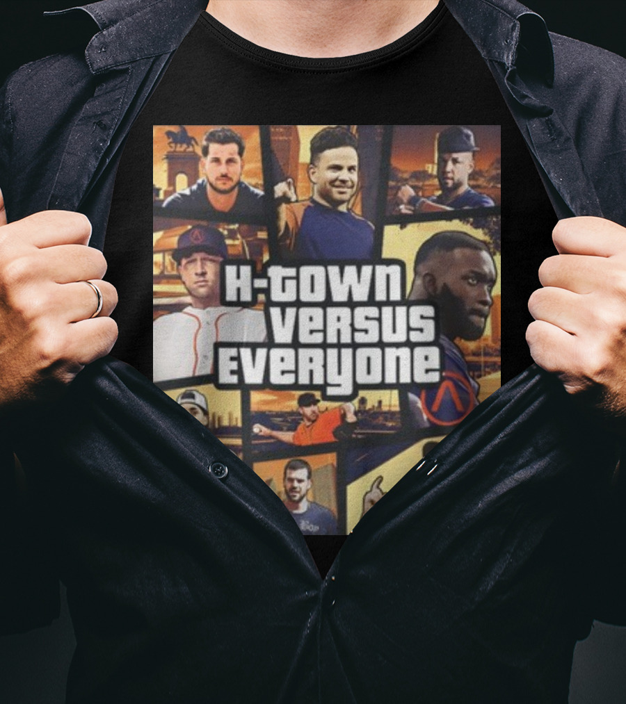 H-Town Versus Everyone Houston Sports Icons Collage T-Shirt