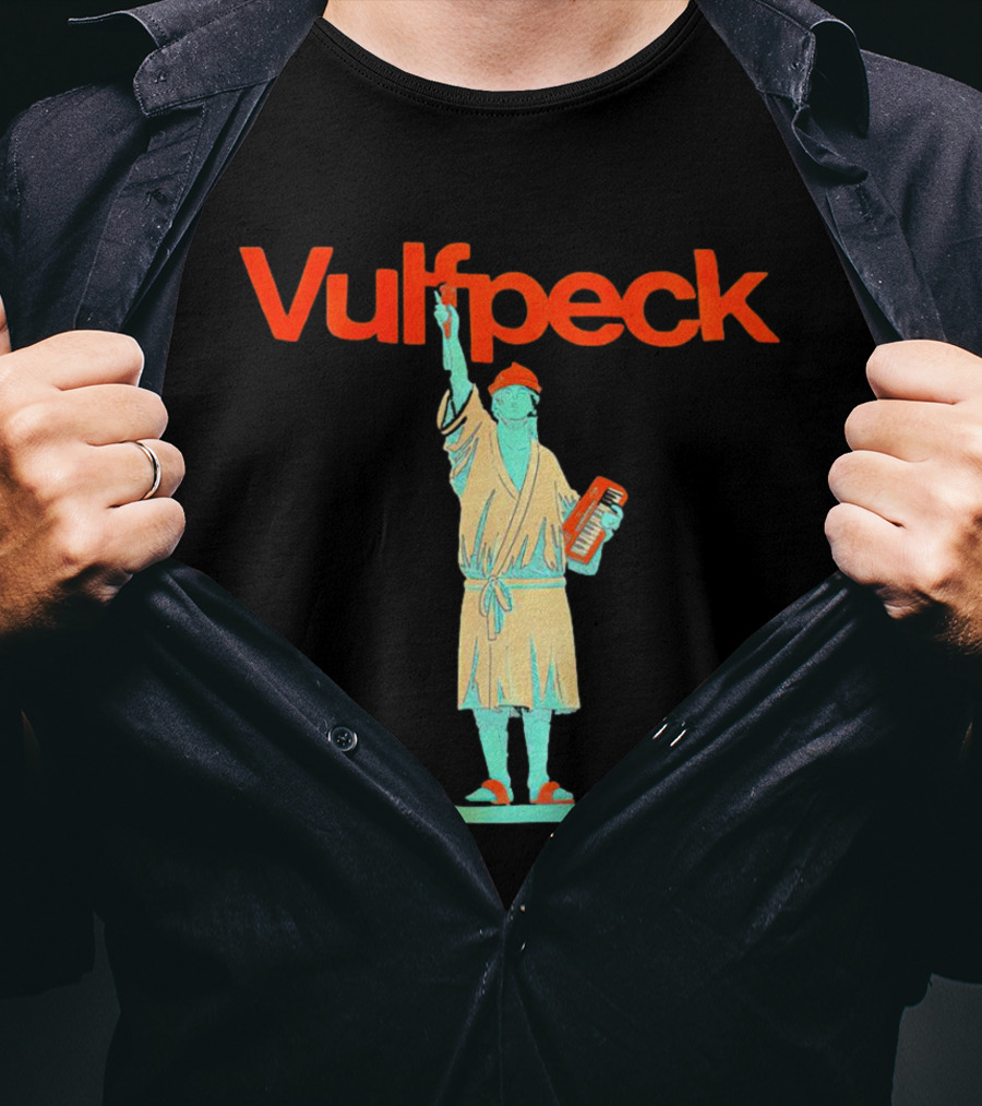 Vulfpeck Statue Of Liberty With Keyboard And Red Hat T-Shirt