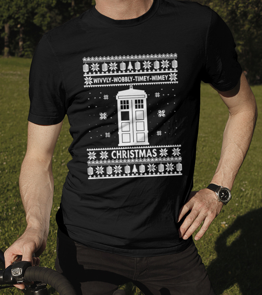 Wibbly Wobbly Timey Wimey TARDIS Christmas T-Shirt