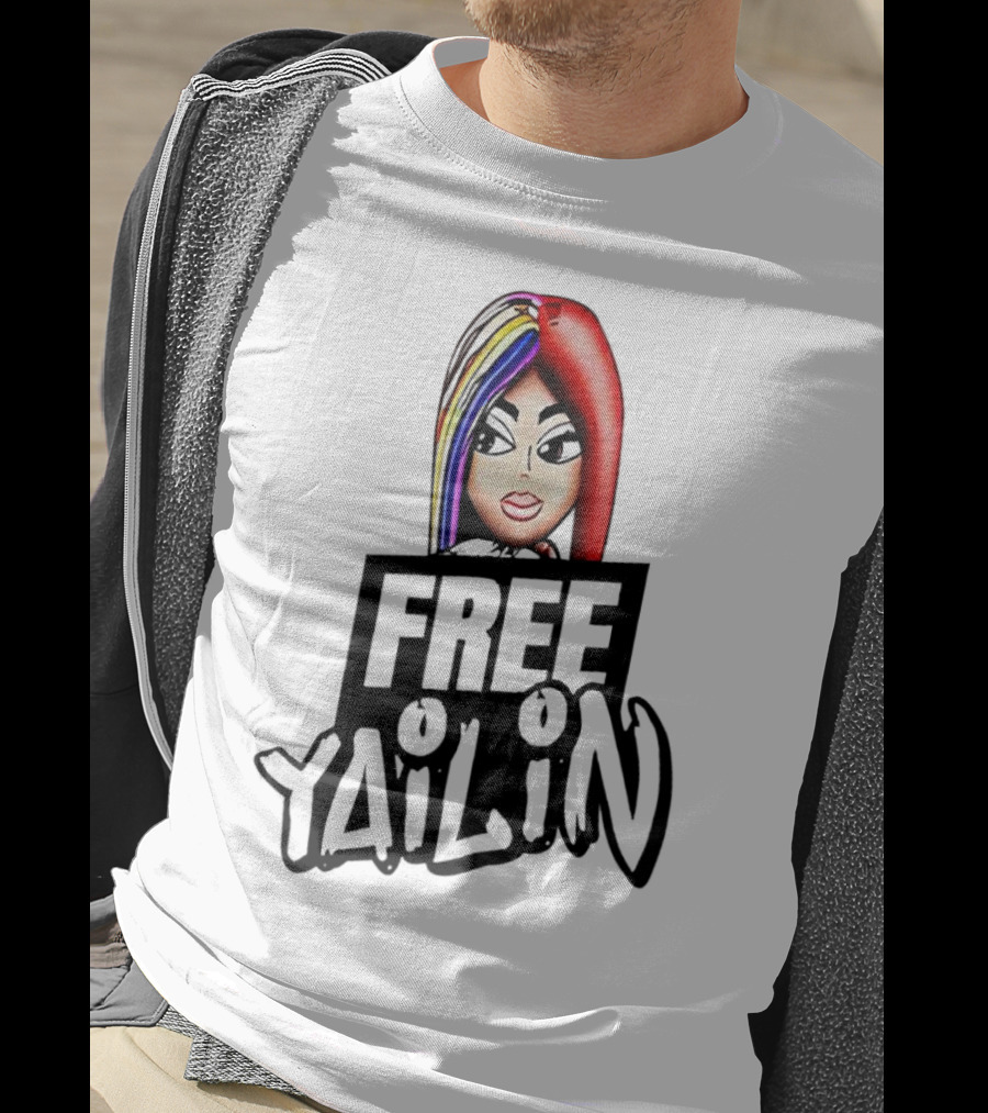 Free Yailin Colorful Hair Cartoon T-Shirt