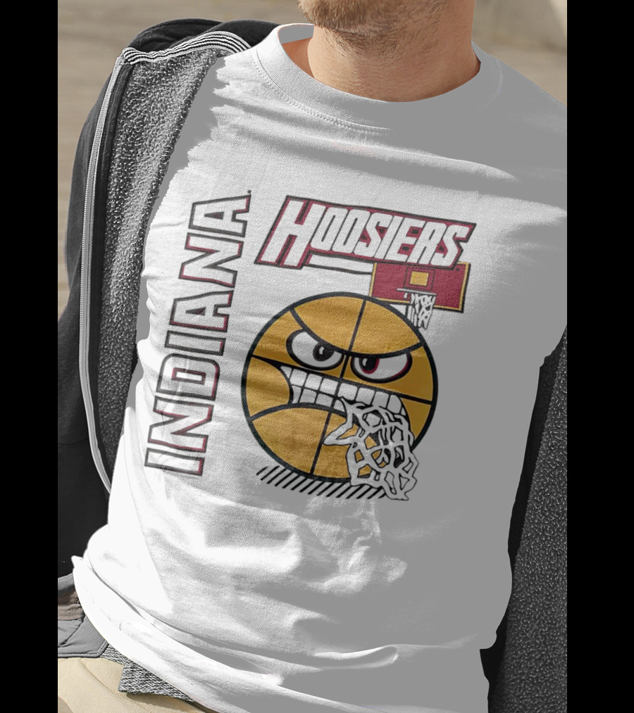 Indiana Hoosiers Angry Basketball Face T-Shirt