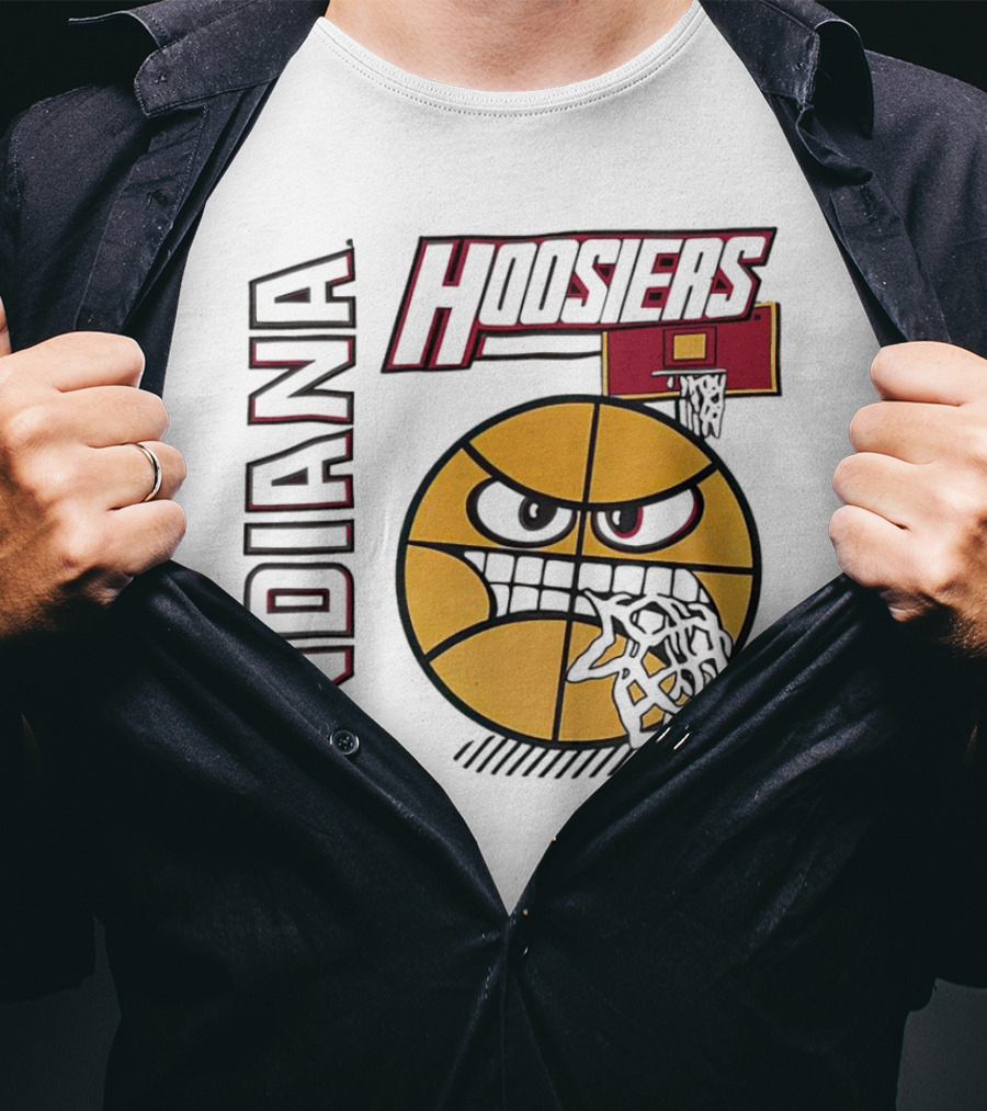 Indiana Hoosiers Angry Basketball Face T-Shirt