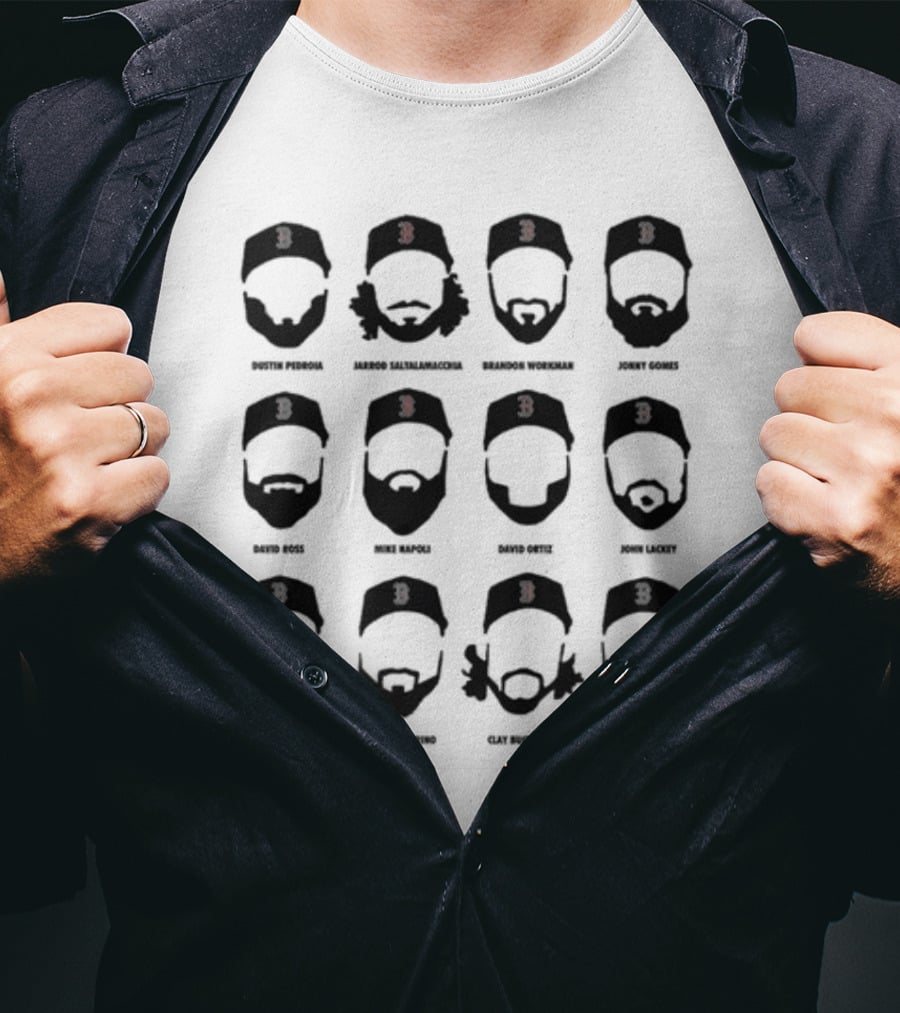 Boston Bearded Baseball Legends David Ortiz Shane Victorino Mike Napoli David Ross T-Shirt
