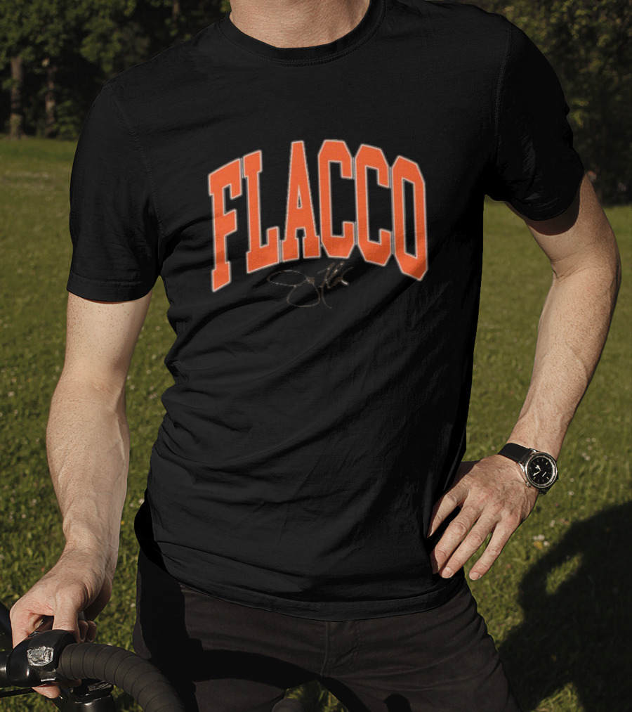 Joe Flacco Where I'm From Flacco Signature Orange Block Letters T-Shirt
