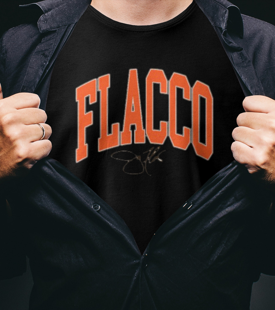 Joe Flacco Where I'm From Flacco Signature Orange Block Letters T-Shirt