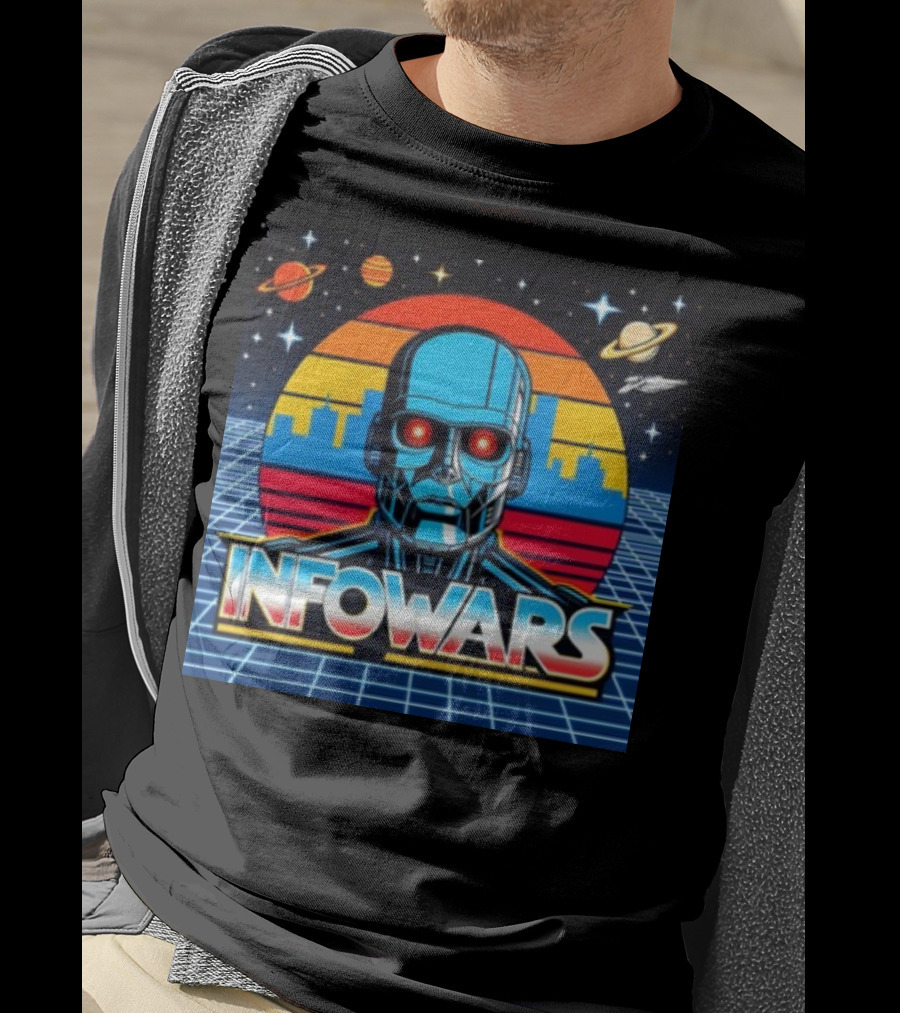 Infowars Skynet Retro Futuristic Robot T-Shirt