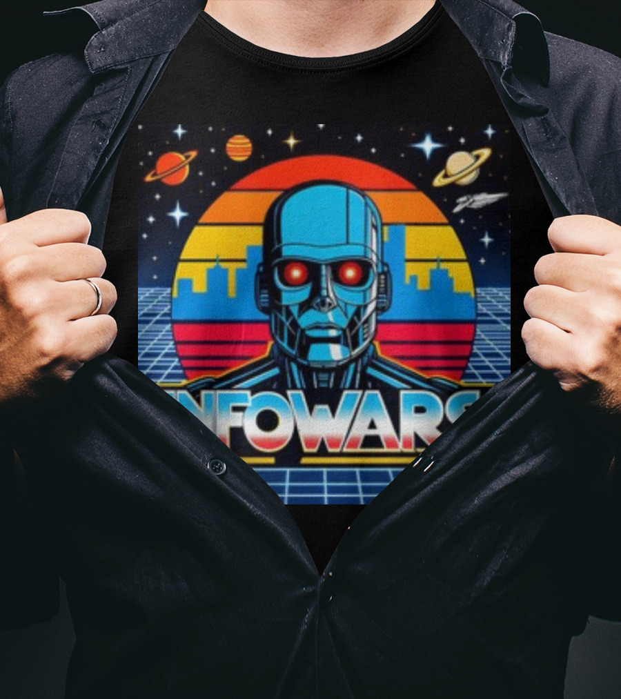 Infowars Skynet Retro Futuristic Robot T-Shirt