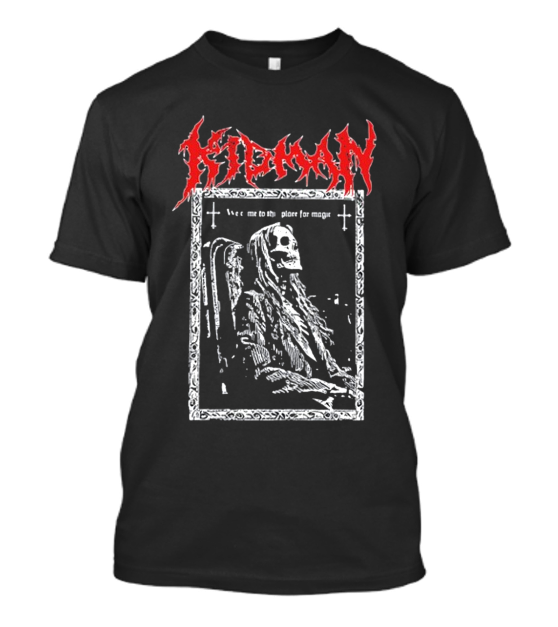 Kidman We Come To This Place For Magic Death Metal Skeleton Chair T-Shirt