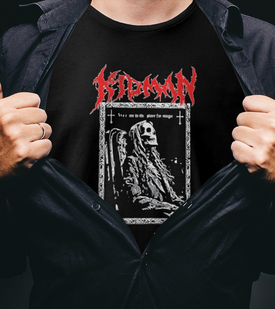 Kidman We Come To This Place For Magic Death Metal Skeleton Chair T-Shirt