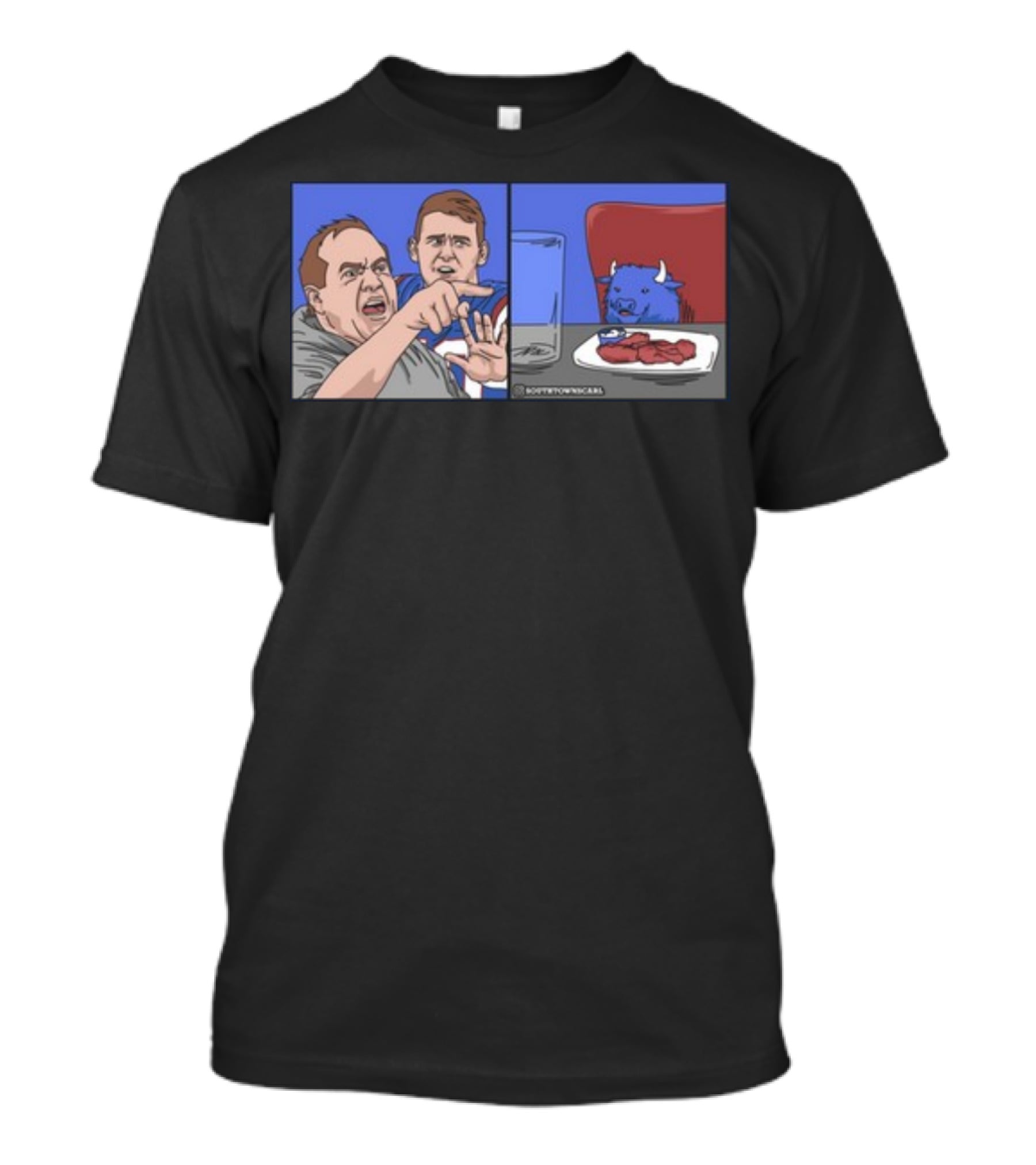 Sophtowncarl Angry Man Shouting At Blue Cat Meme T-Shirt