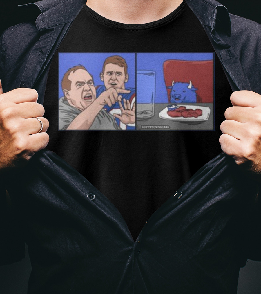 Sophtowncarl Angry Man Shouting At Blue Cat Meme T-Shirt