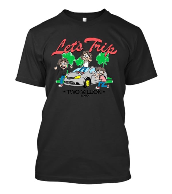 Let's Trip La Minivan Two Million Edition Fun Adventure Cartoon T-Shirt
