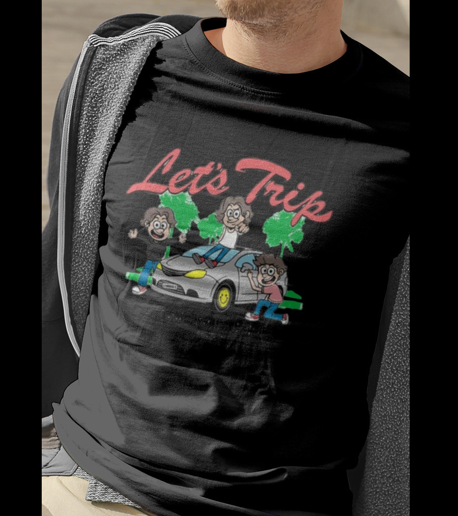 Let's Trip La Minivan Two Million Edition Fun Adventure Cartoon T-Shirt