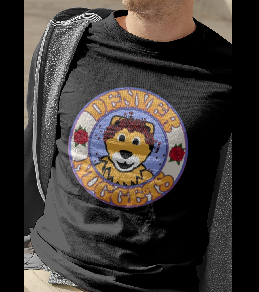 Denver Nuggets Floral Mascot Circle T-Shirt