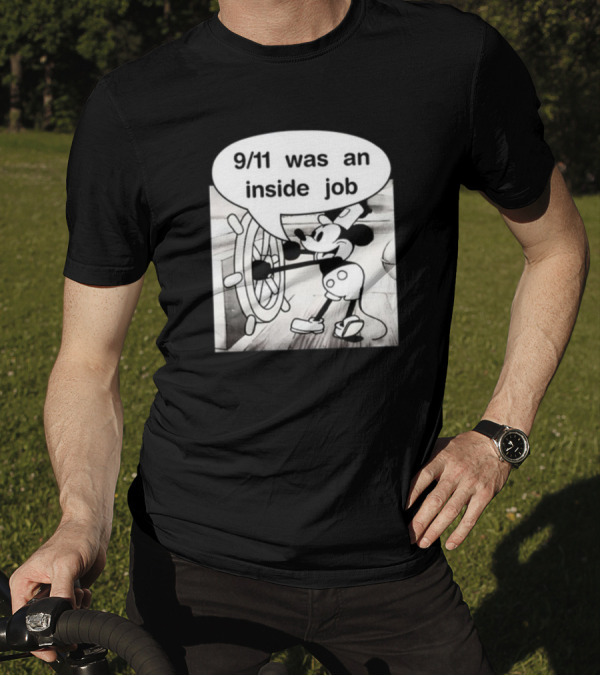 9/11 Was An Inside Job Mickey Mouse Steering Wheel T-Shirt