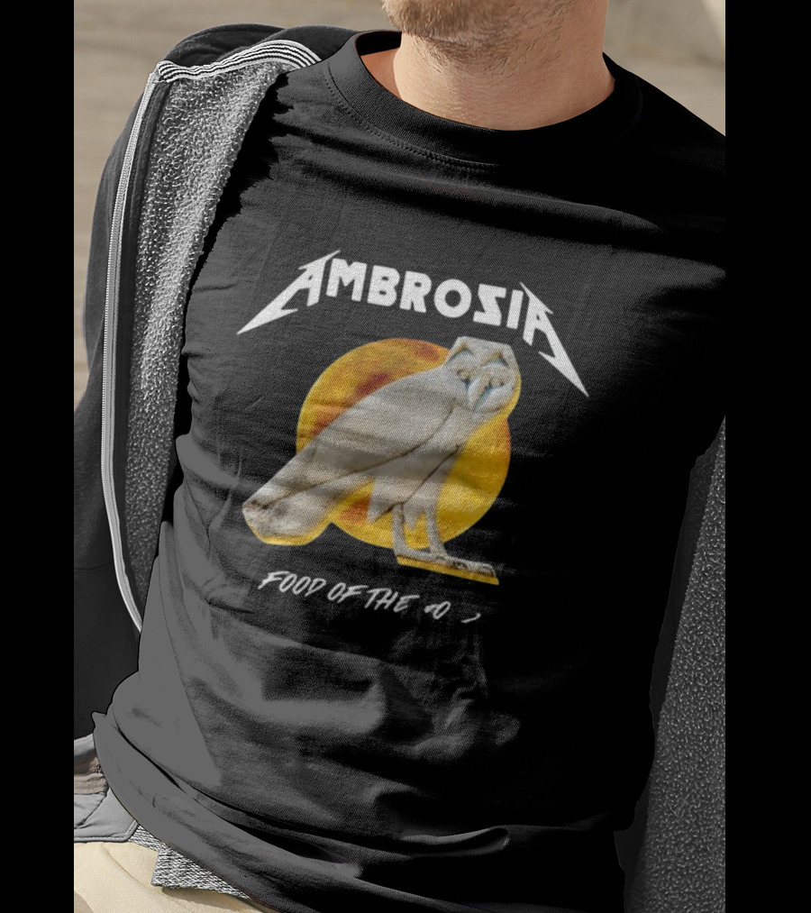Ambrosia Food Of The Gods Owl Icon With Sun Background T-Shirt
