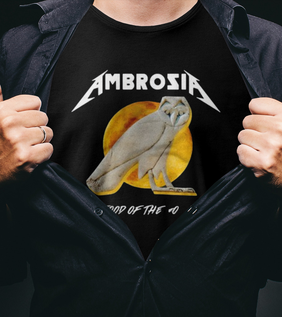 Ambrosia Food Of The Gods Owl Icon With Sun Background T-Shirt