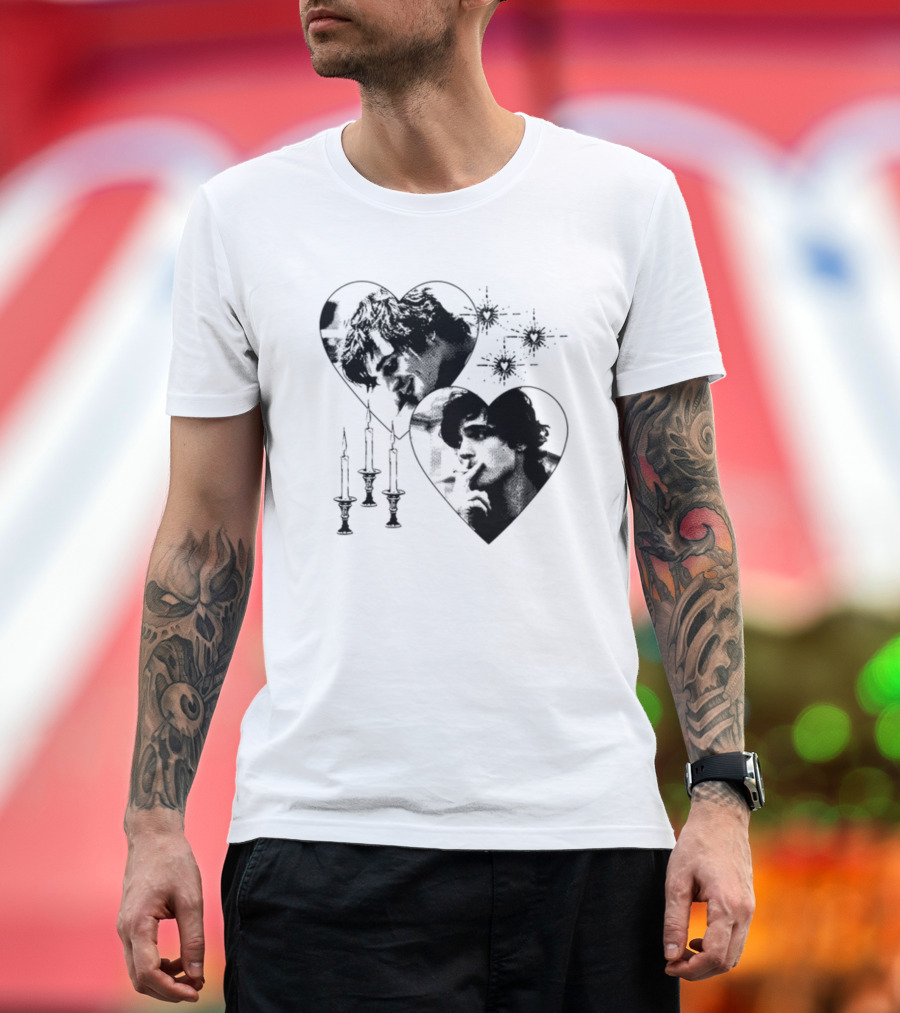 Mustardyardpress Saltburn Felix Hearts Candlelight Portraits T-Shirt