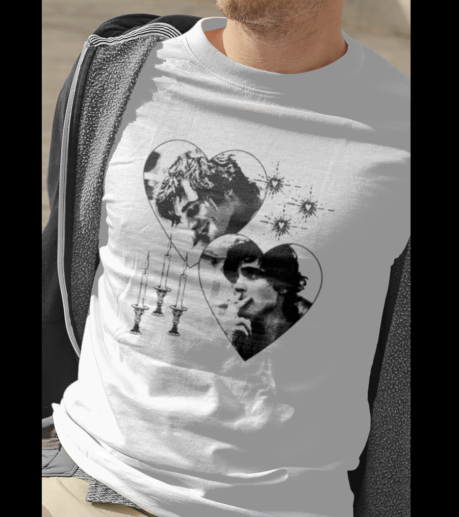 Mustardyardpress Saltburn Felix Hearts Candlelight Portraits T-Shirt