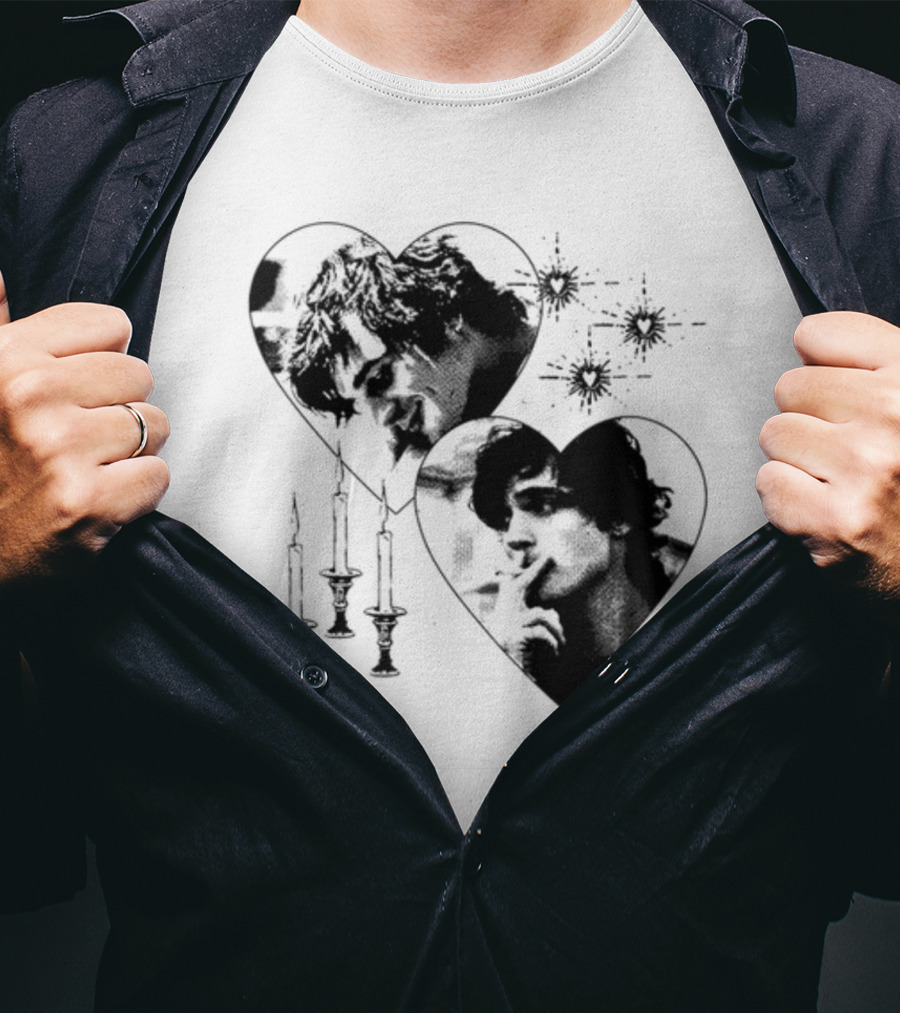 Mustardyardpress Saltburn Felix Hearts Candlelight Portraits T-Shirt