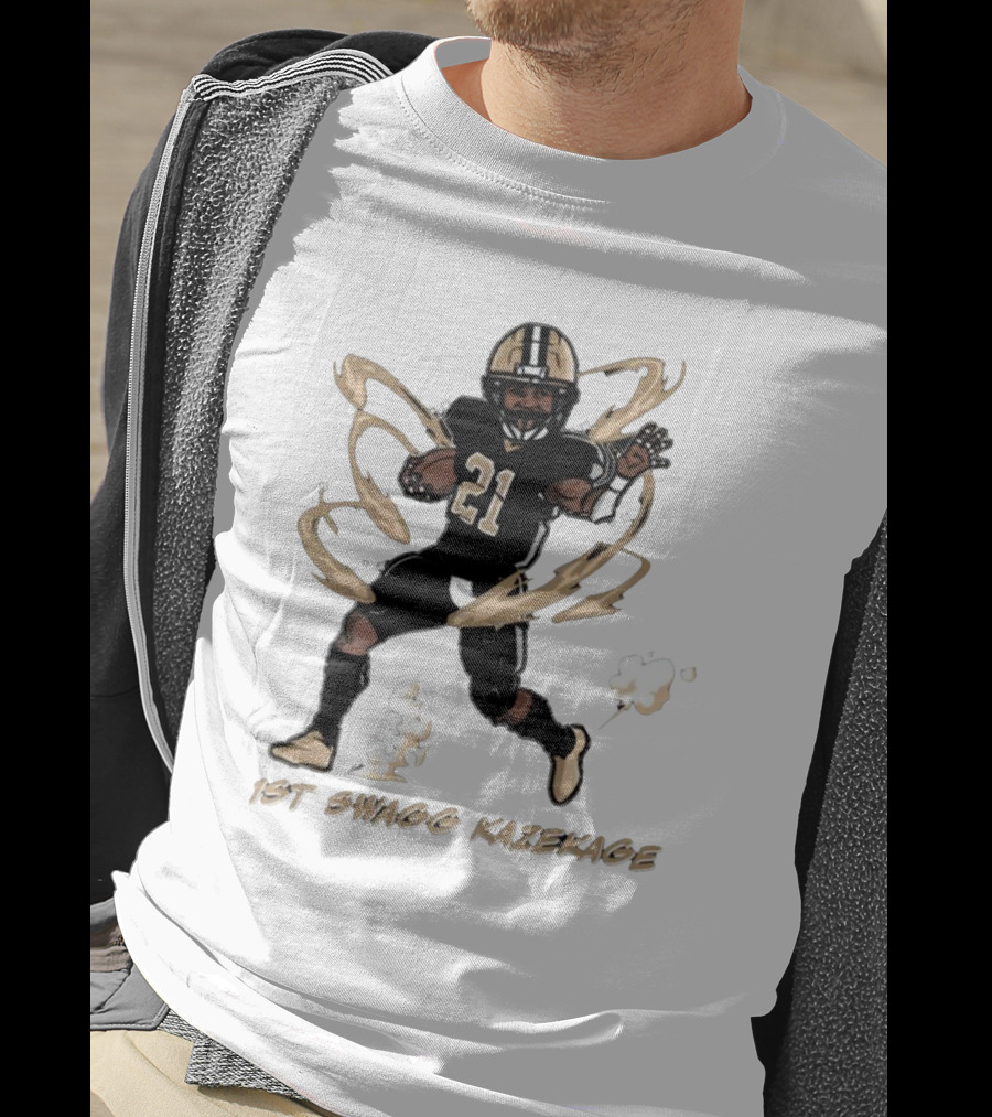 1St Swagg Kazekage Football Player Number 21 With Gold Aura T-Shirt