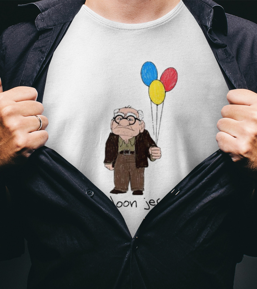 Baloon Jerry Elderly Cartoon Holding Colorful Balloons T-Shirt