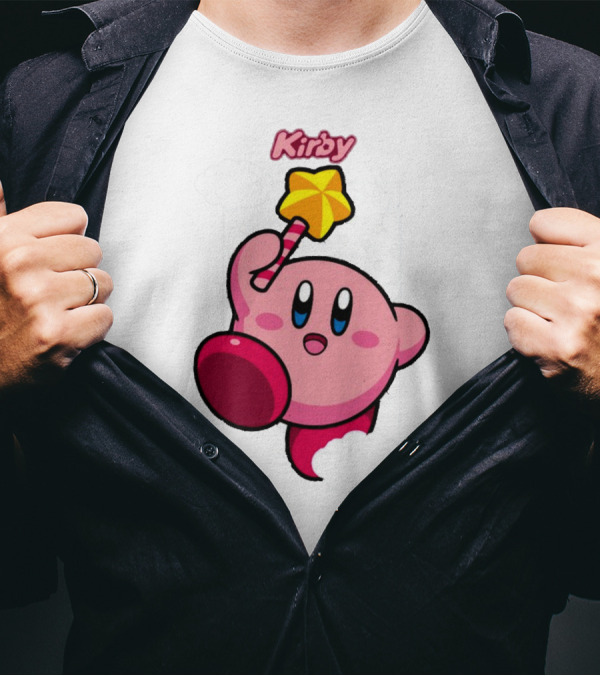 Kirby Main Character With Star Rod Gamestop Bioworld T-Shirt