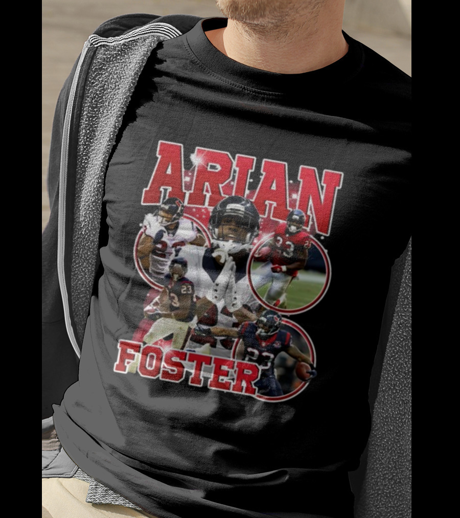 Macrodosing Arian Foster Football Collage T-Shirt